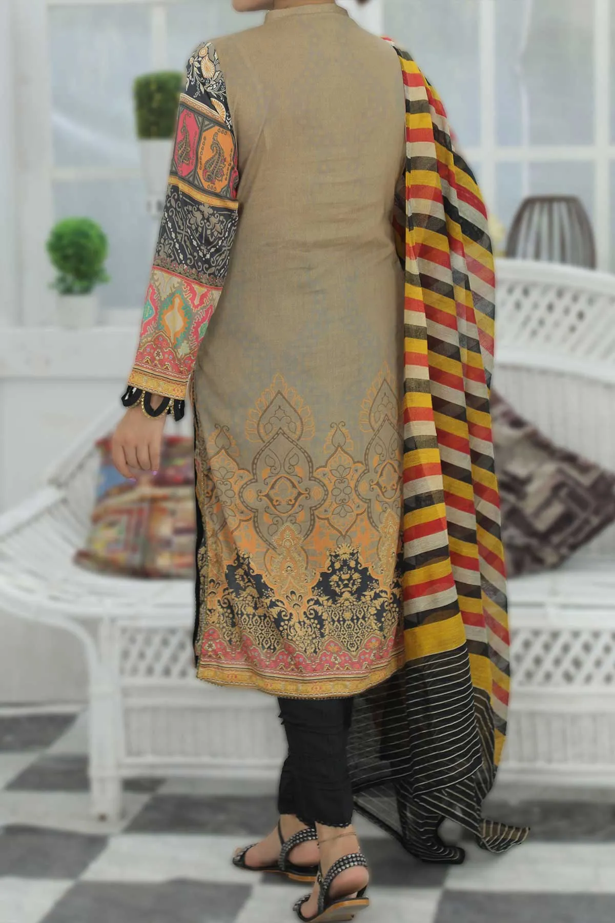 3 PIECE DIGITAL PRINT LAWN| DPC-155 B
