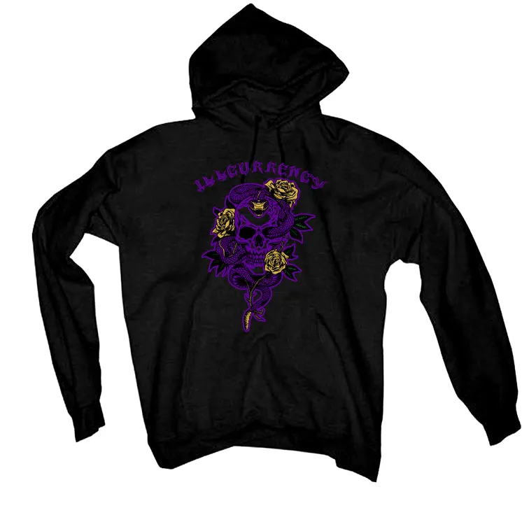 Air Jordan 12 Field Purple - Black T-Shirt (Snake skeleton rose)