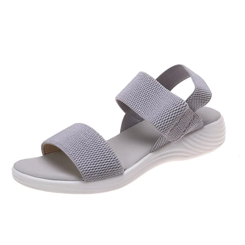 Amozae Christmas Gift Women's Wedge Heel Platform Cozy Sandals Ladies Outdoor Beach Sandals Elastic Band Designer Shoes Sandals Women Summer
