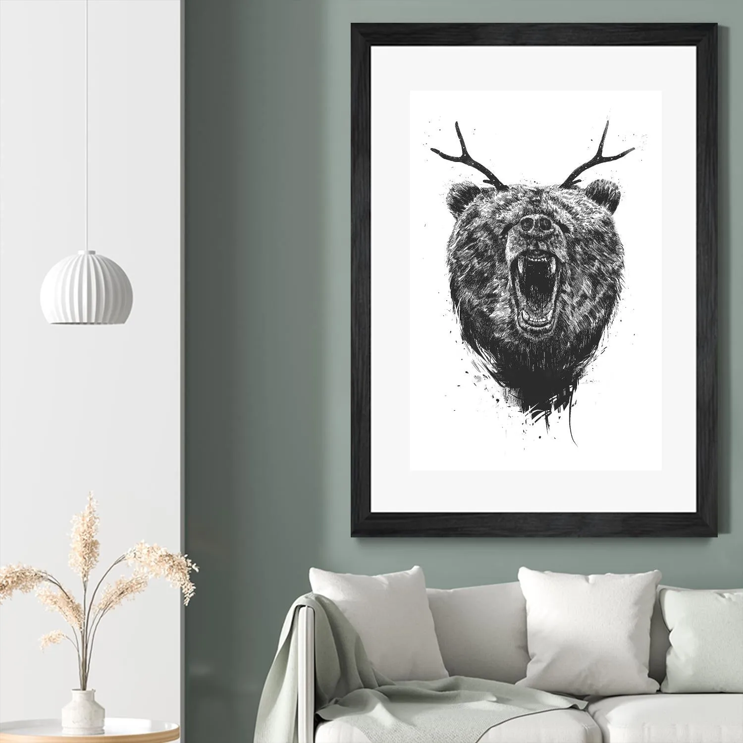 Angry Bear With Antlers