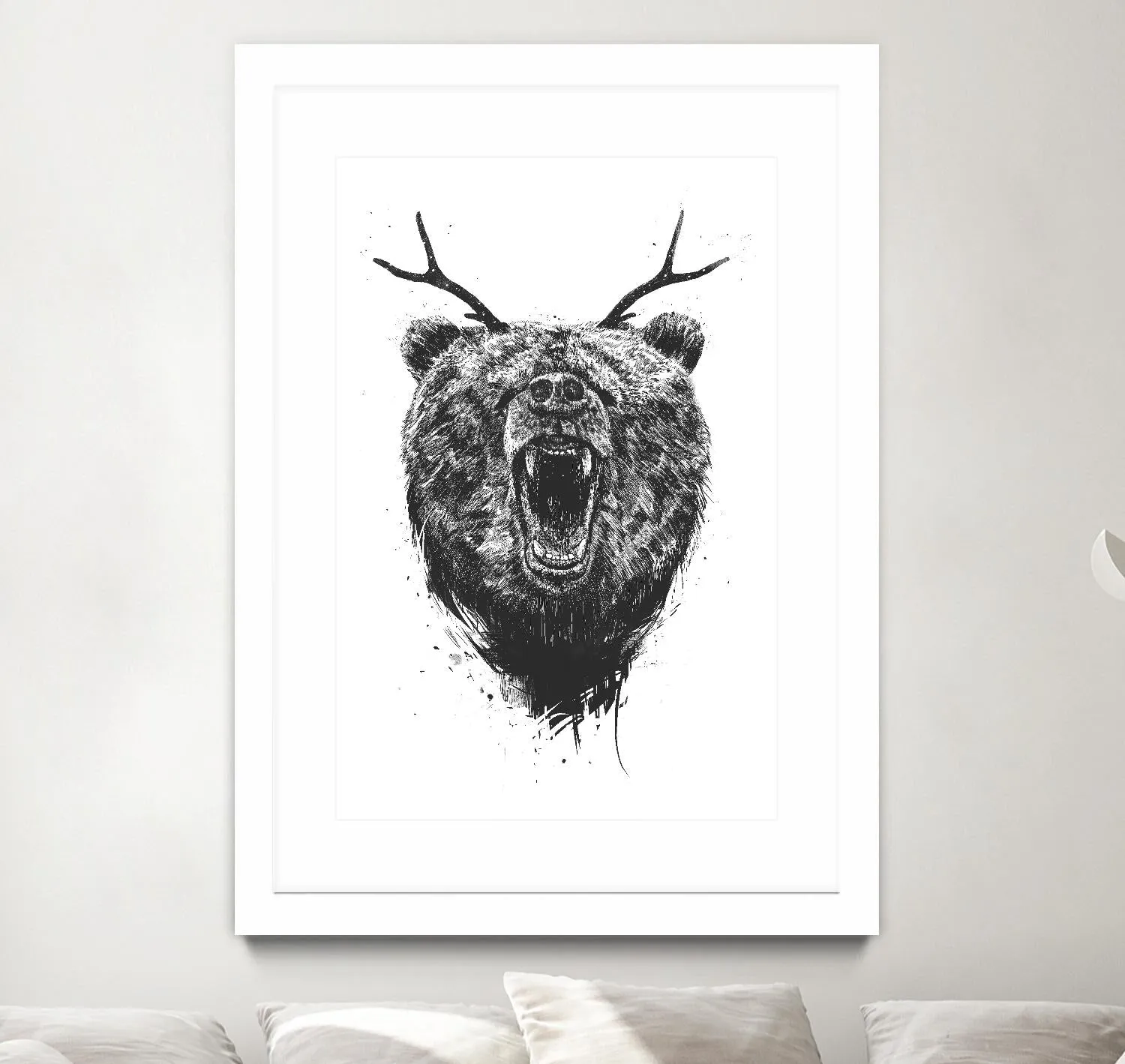 Angry Bear With Antlers