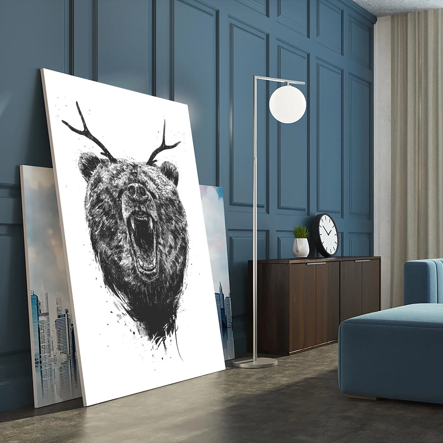 Angry Bear With Antlers