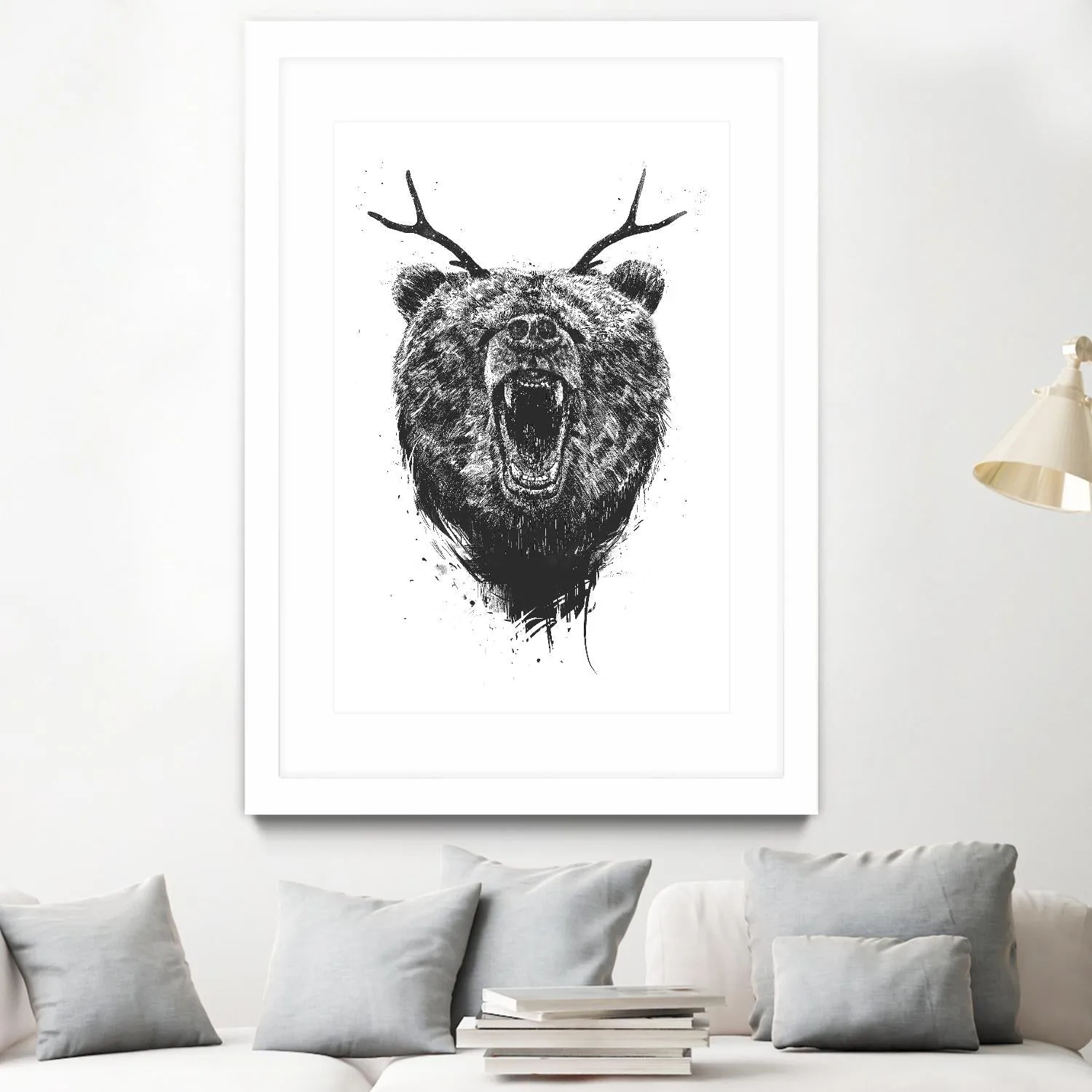 Angry Bear With Antlers