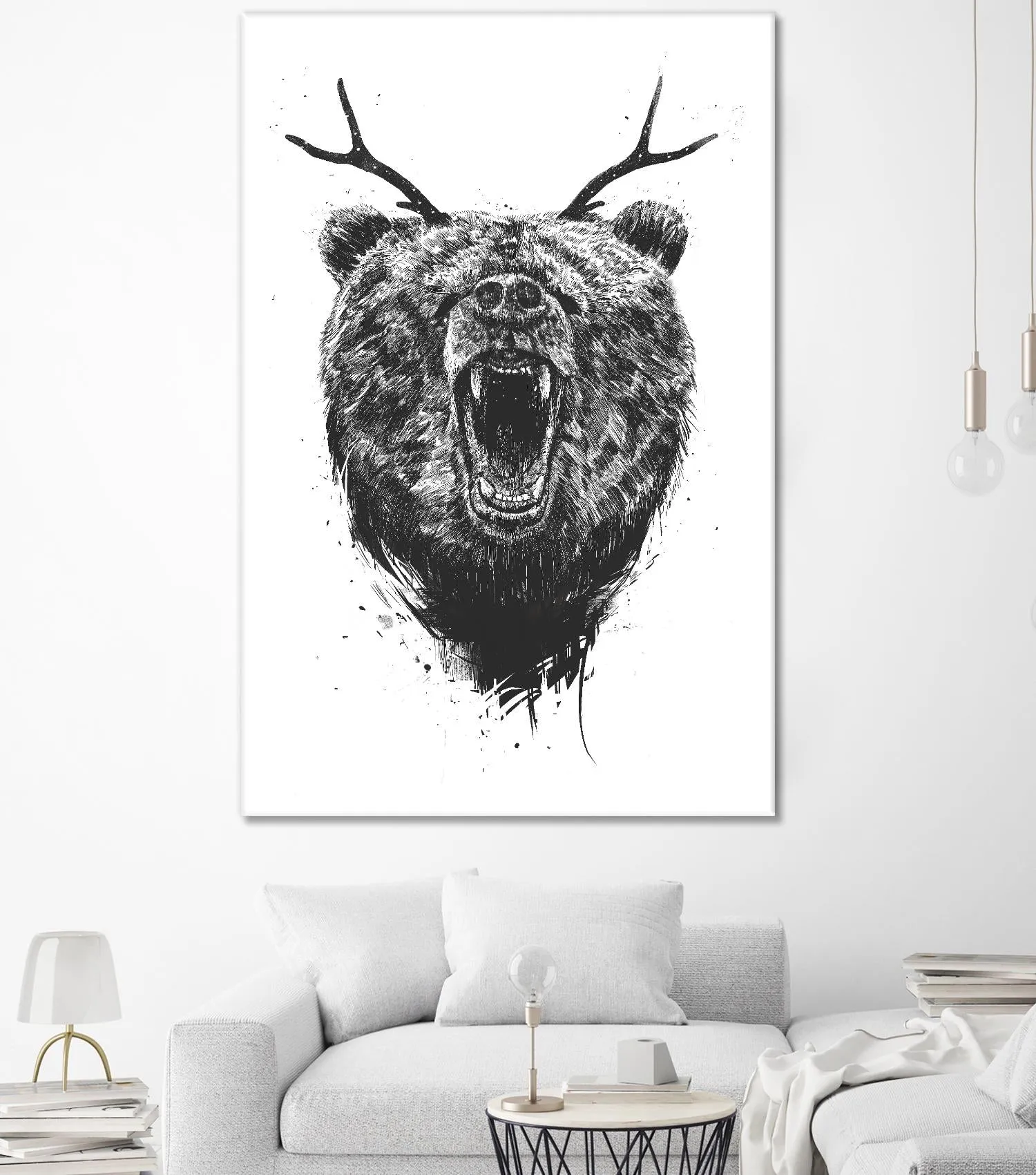 Angry Bear With Antlers