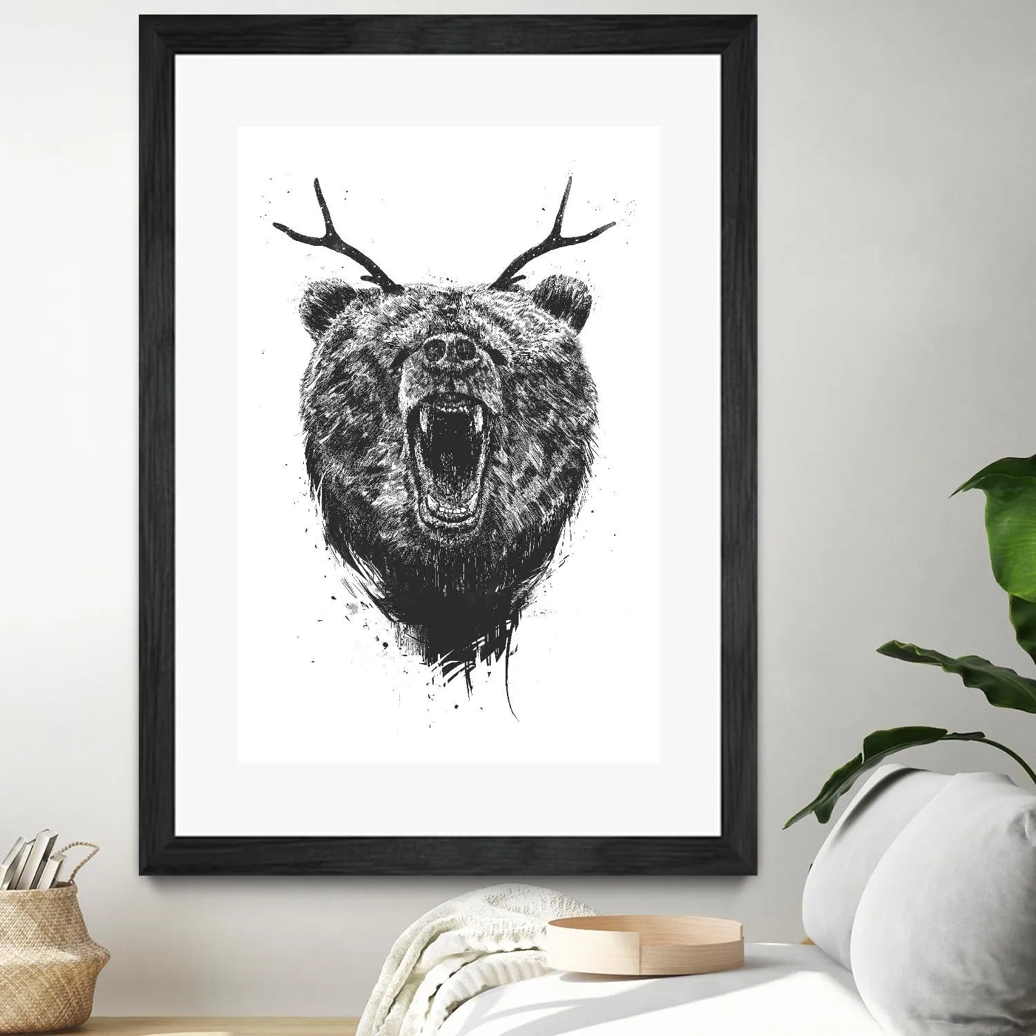 Angry Bear With Antlers