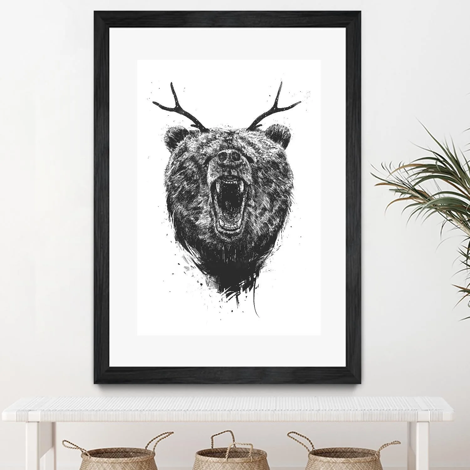 Angry Bear With Antlers