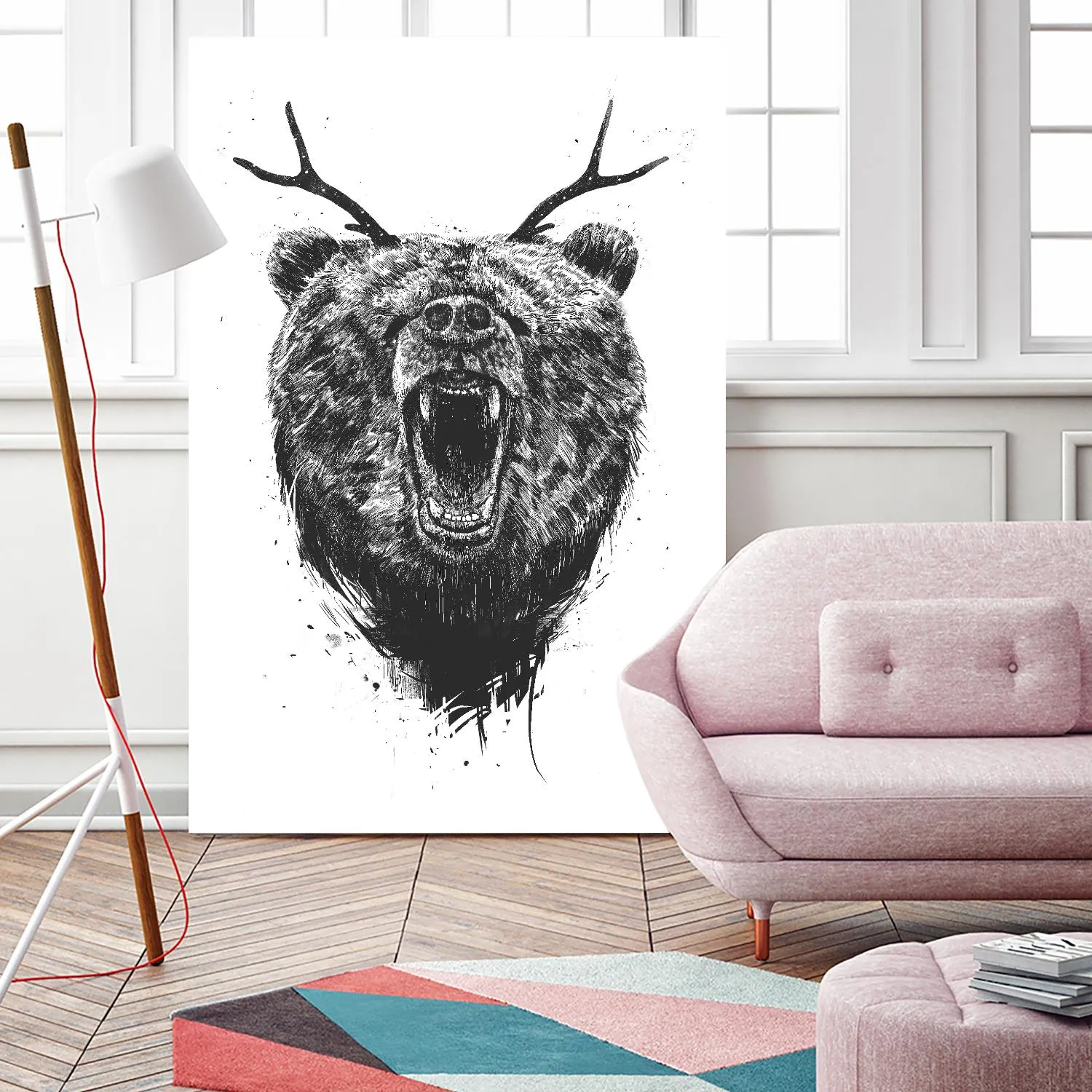 Angry Bear With Antlers