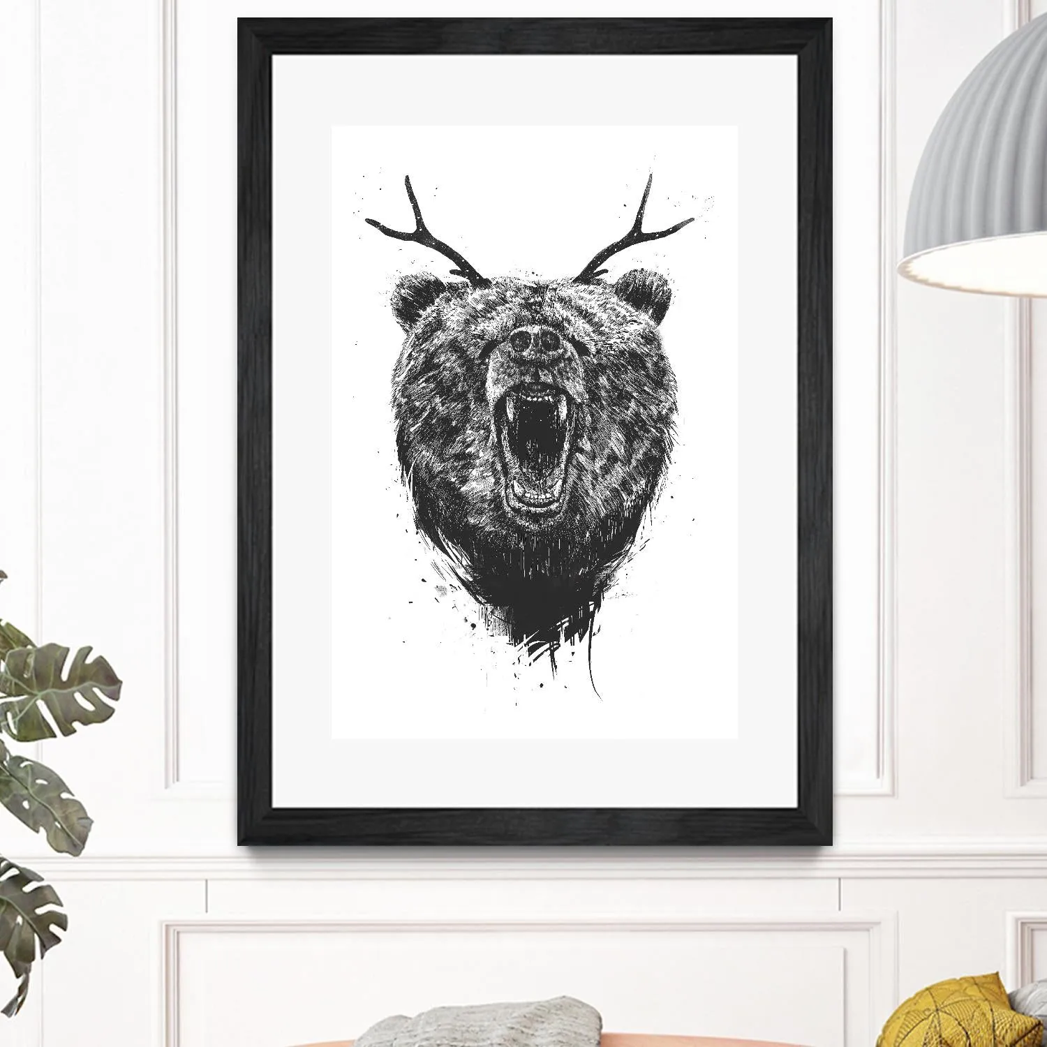 Angry Bear With Antlers