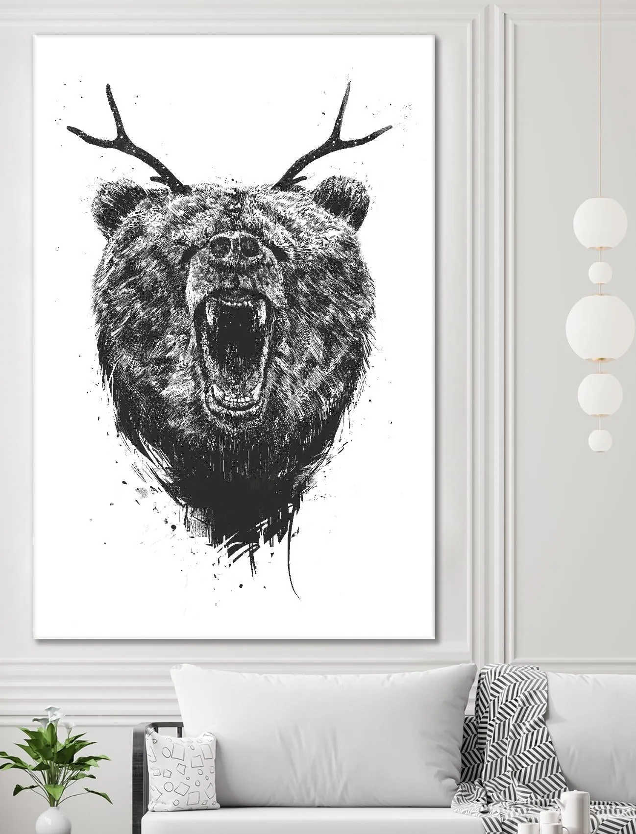 Angry Bear With Antlers