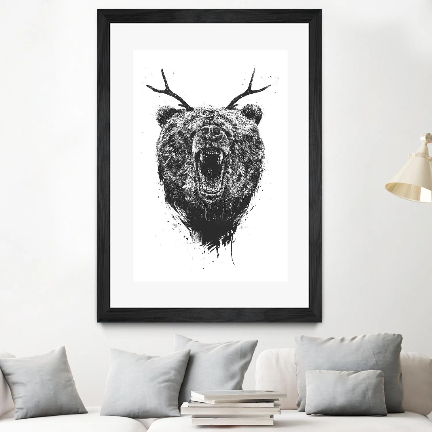 Angry Bear With Antlers