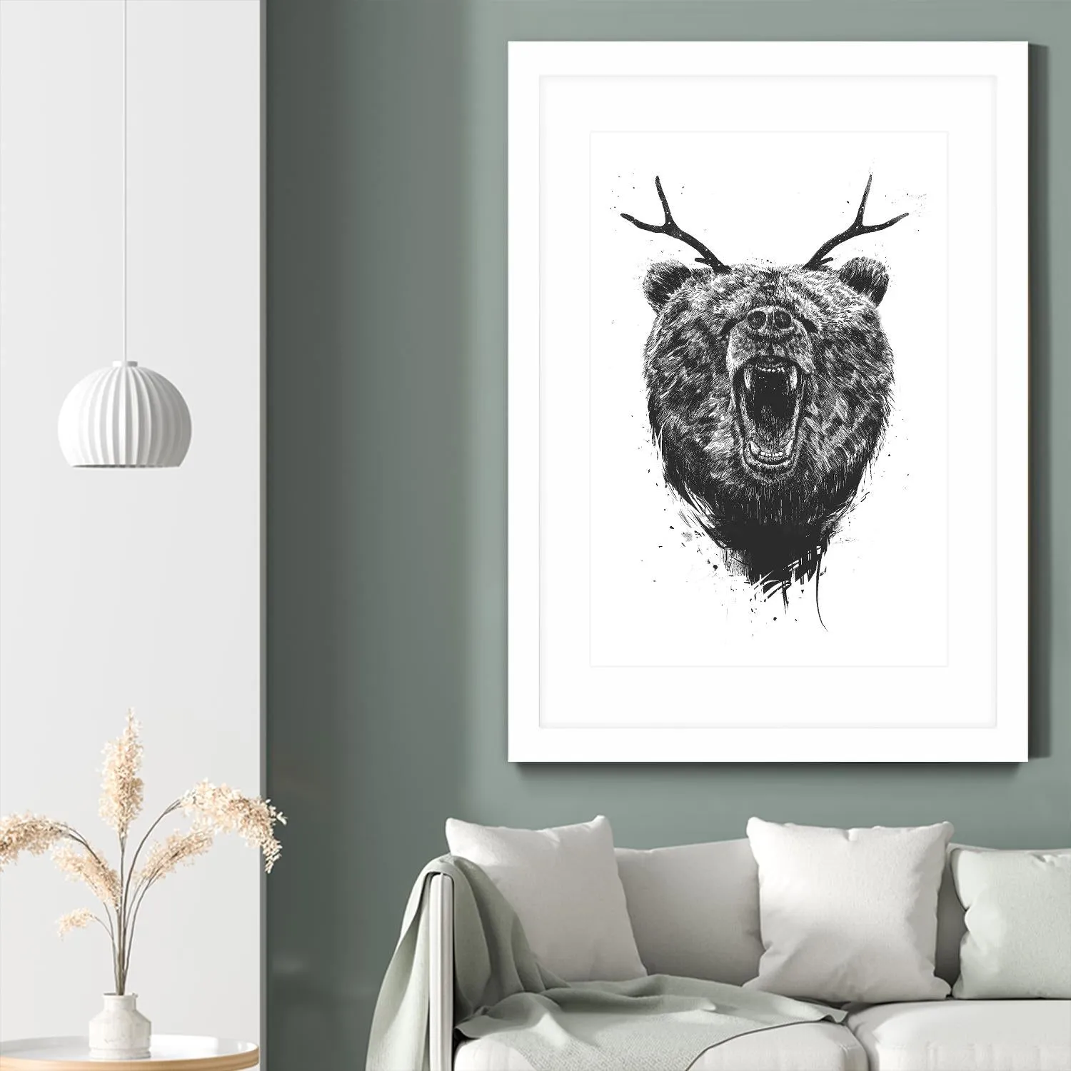 Angry Bear With Antlers