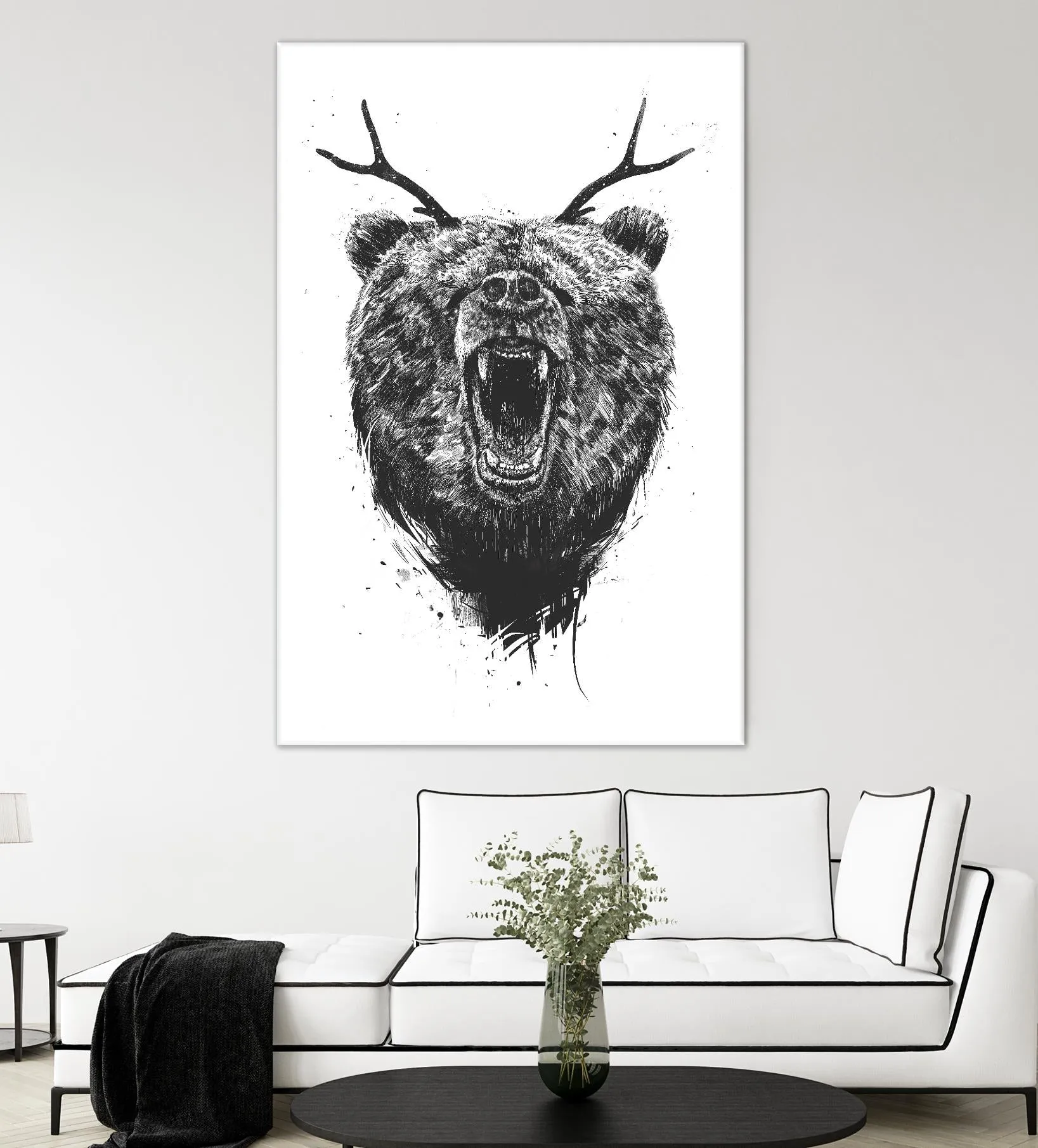Angry Bear With Antlers