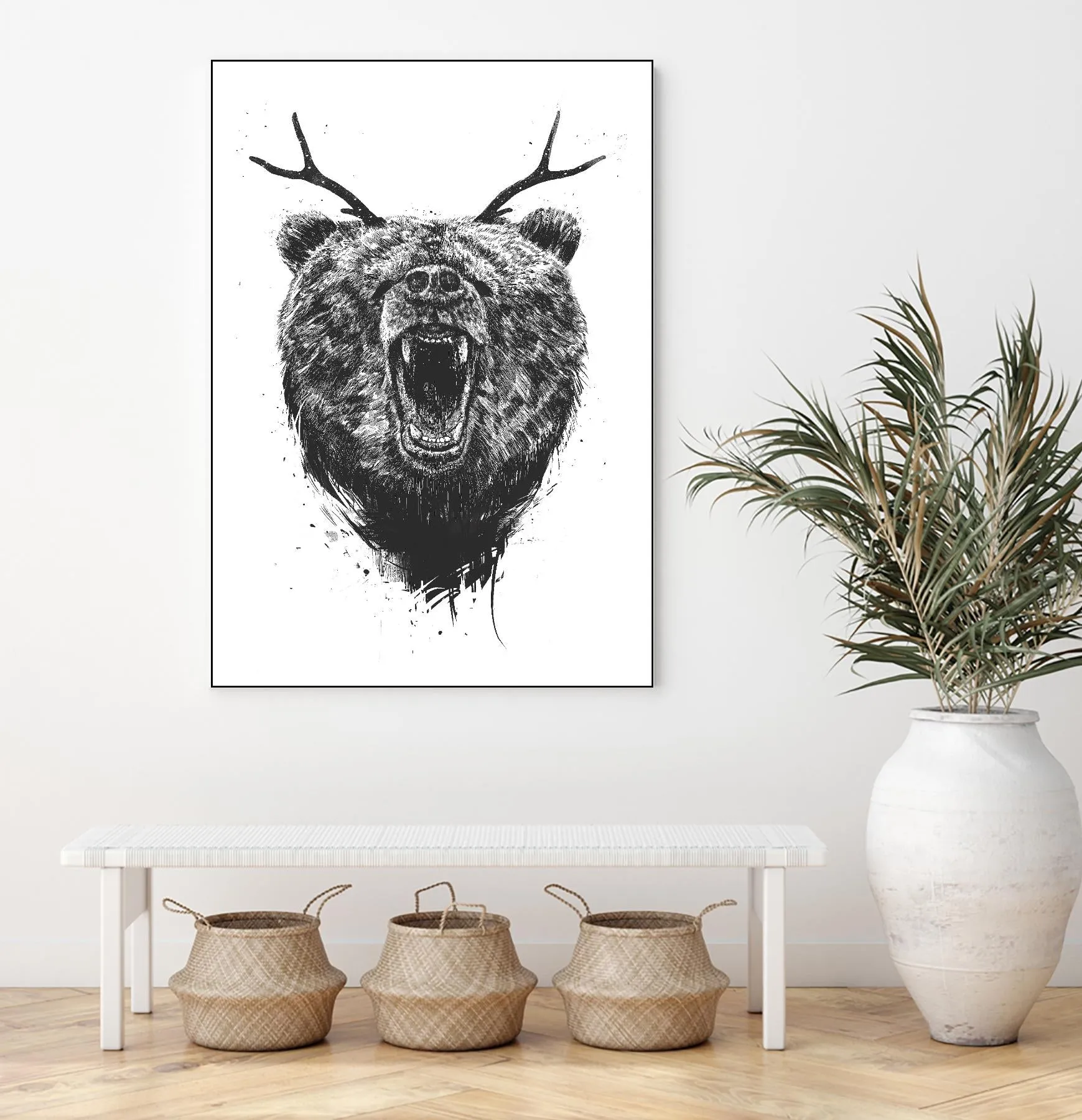 Angry Bear With Antlers