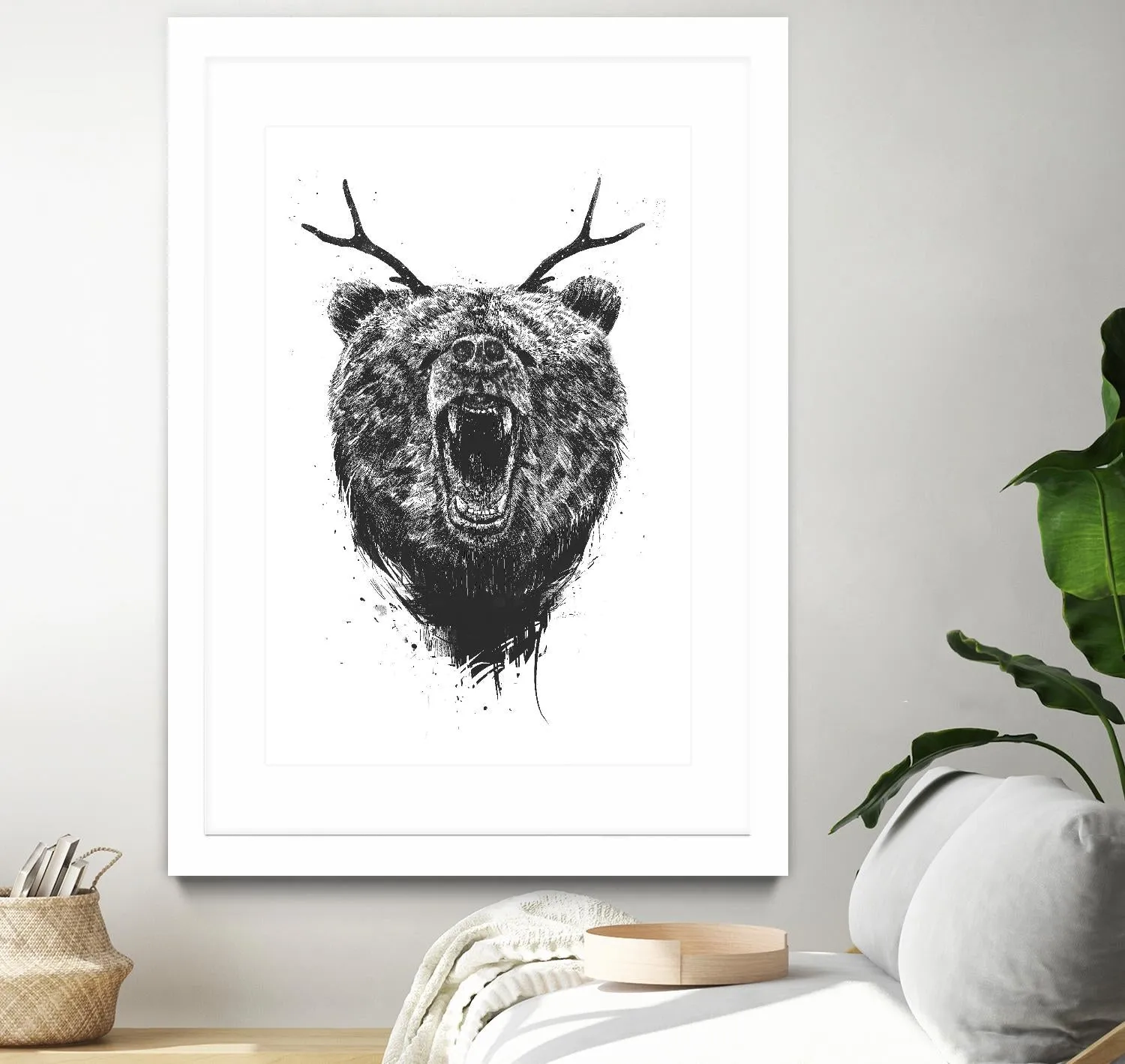Angry Bear With Antlers
