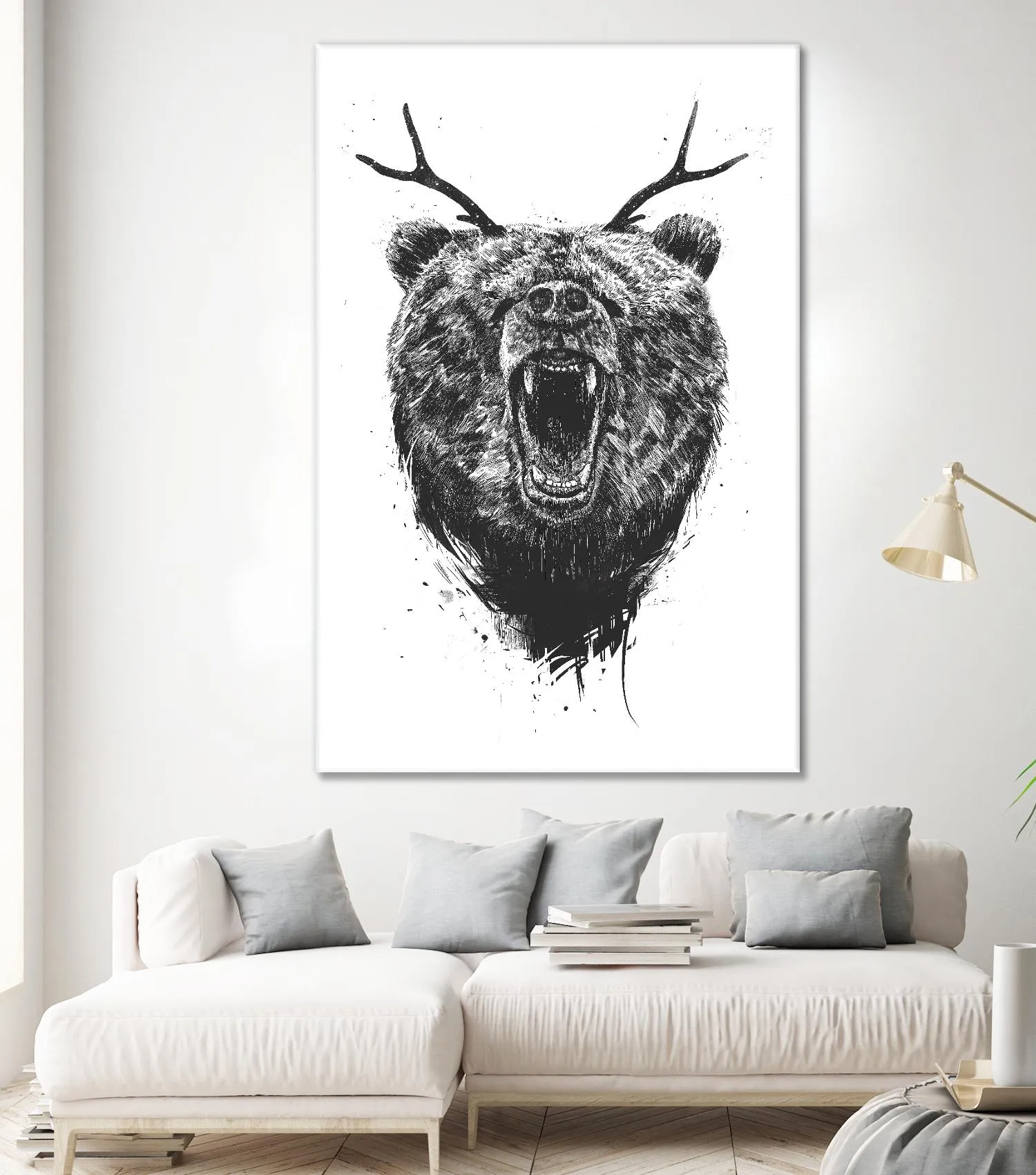 Angry Bear With Antlers
