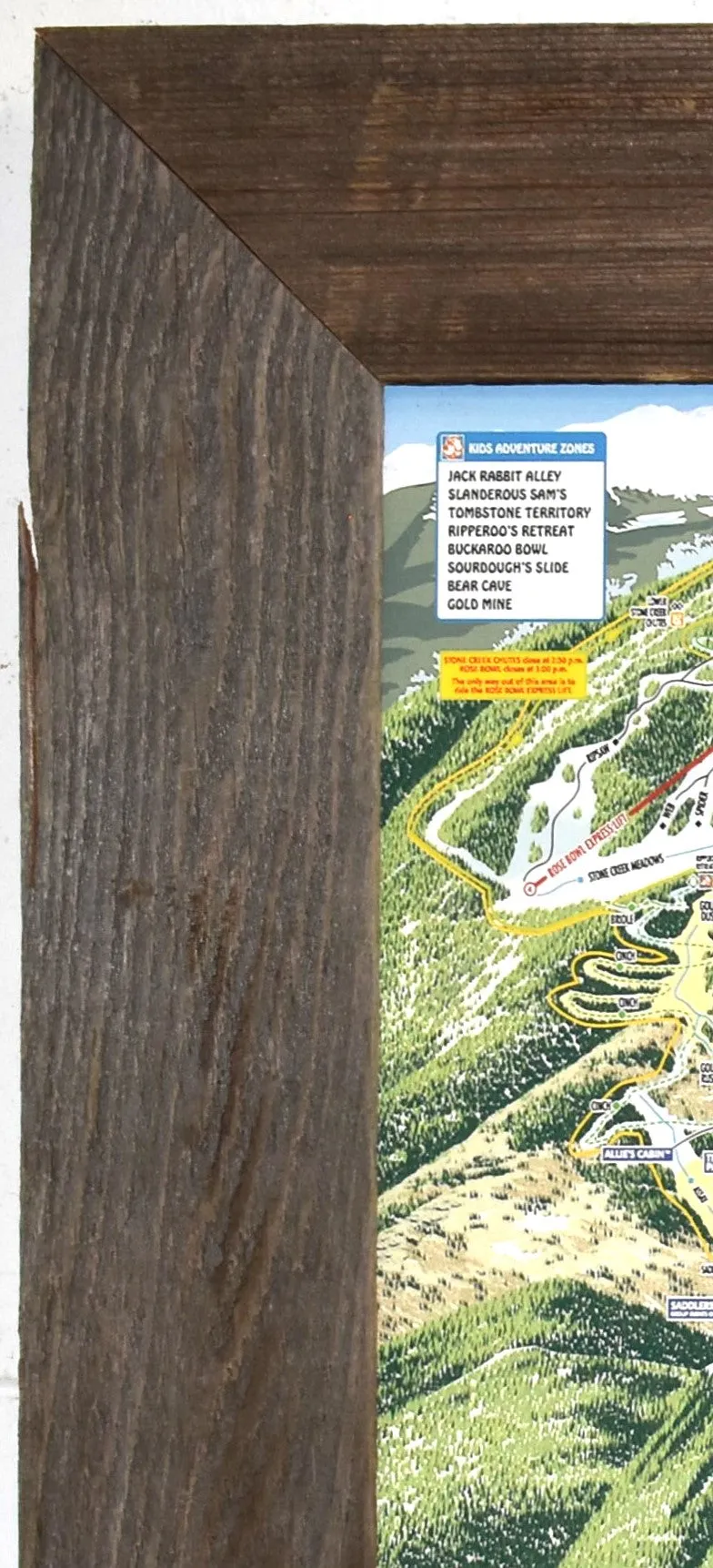 Beaver Creek Trail Map Canvas Print in Barnwood Frame