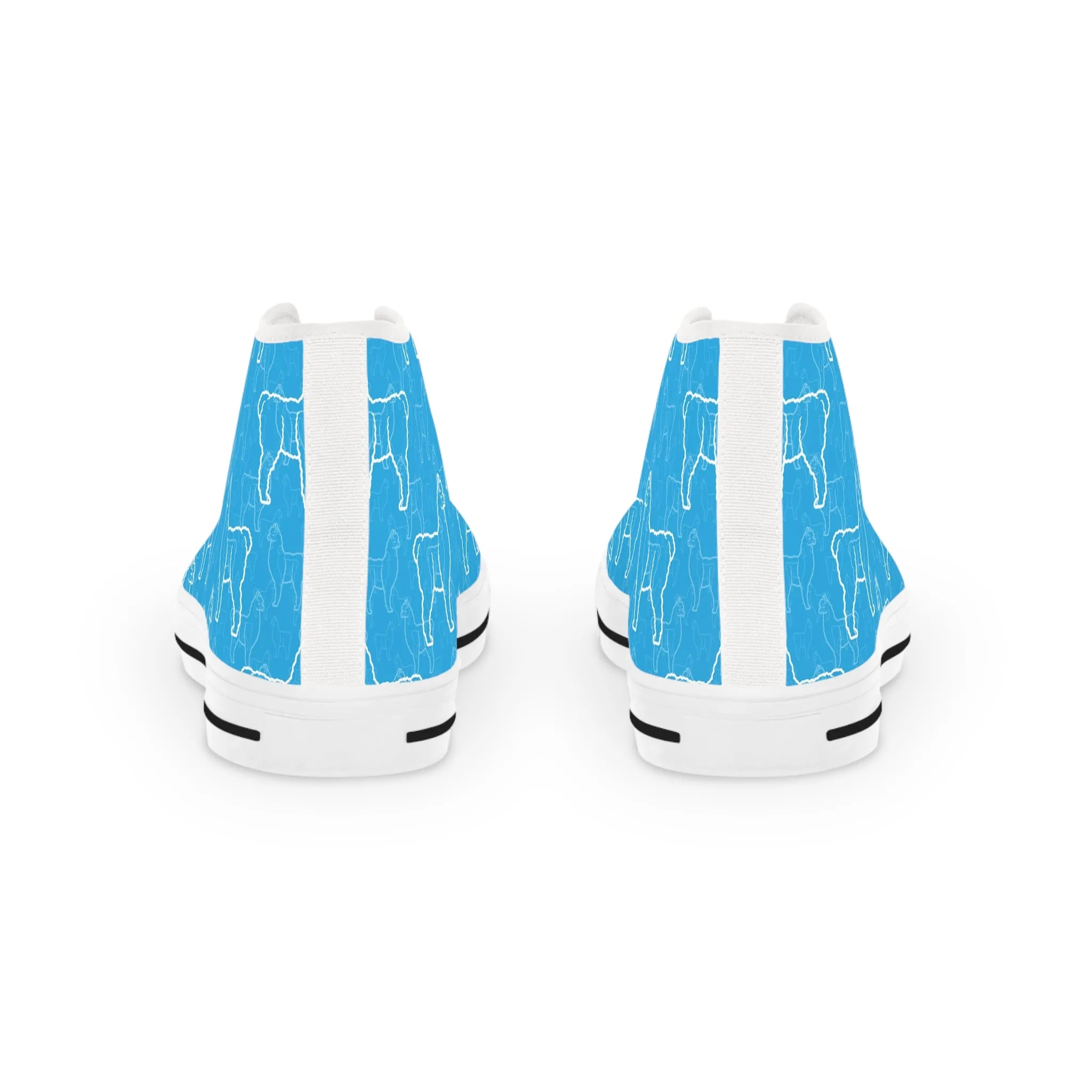 Cute Blue Llama Men's High Top Sneakers