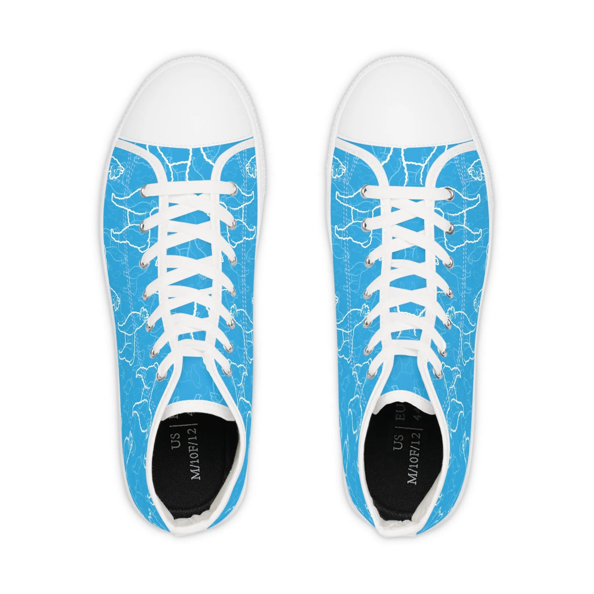 Cute Blue Llama Men's High Top Sneakers