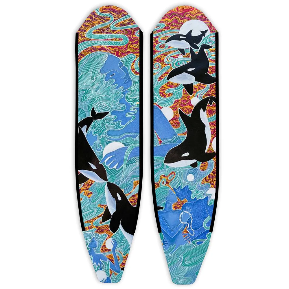 DiveR - Custom Hand Painted By Naomi Gittoes Free Diving Carbon Fin Blades