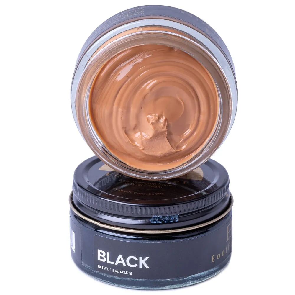 FootFitter Premium Shoe Cream Polish, Black & Brown - 2 Pack