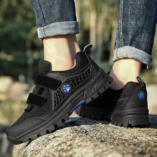 Men Breathable Mesh Hook Loop Outdoor Athletic Shoes