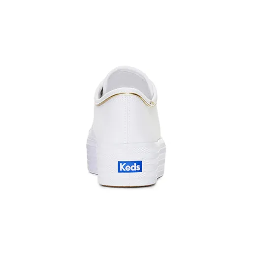 Women's Triple Up Canvas Piping White/Gold (WF67638)